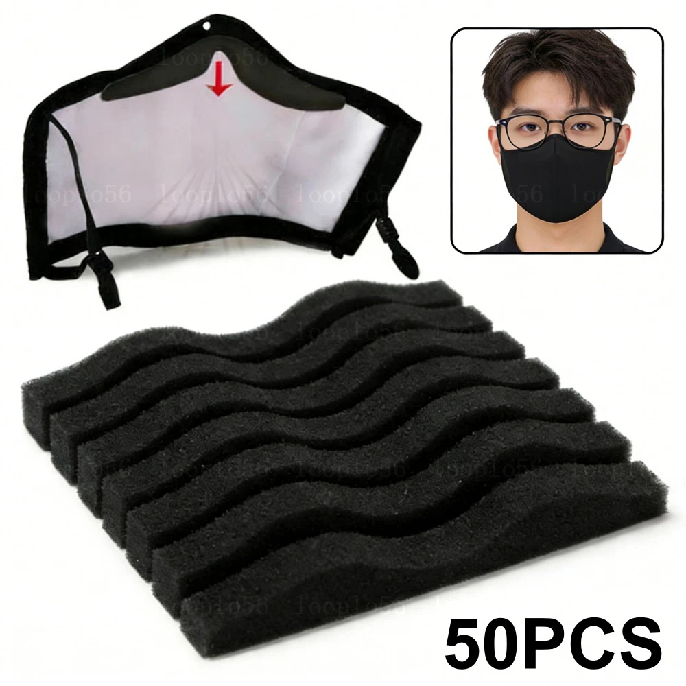50pcs Microfiber Memory Foam Anti-Fog Self-Adhesive Nose Bridge Pads Glasses Wearers Anti Haze Mask Nose Sponge Strips