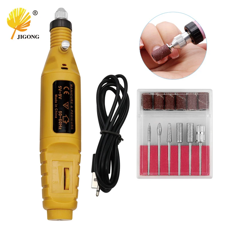 Rectificadora multicolor, mini lijadora eléctrica, herramientas de pulido de uñas Gundam, enchufe europeo/USB