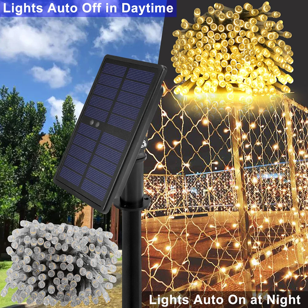 200LEDs Solar String Lights USB Rechargeable 8 Modes Remote Fairy Light With Timer Auto ON/OFF Waterproof Garden Party Decor