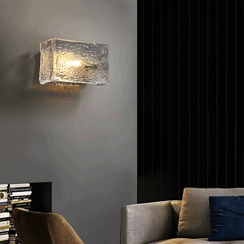 Светодиодный светильник с водной рябью, роскошный прикроватный настенный светильник для спальни, медный декор для гостиной, фон для коридора отеля, бра