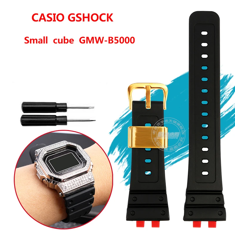 Resin Watchbands for Casio G-shock GMW-B5000 Watch band Black Waterproof Rubber strap Replacement Bracelet Silicone Wrist band