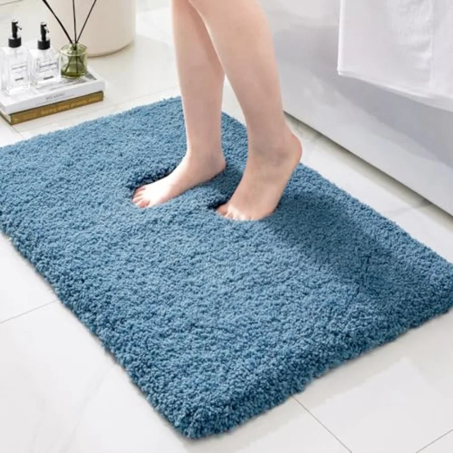 

Bathroom Rugs Non Slip Washable 36x24 Ultra Thick Soft Microfiber Absorbent Bath Mats High Density Foam Latex Non Slip Backing