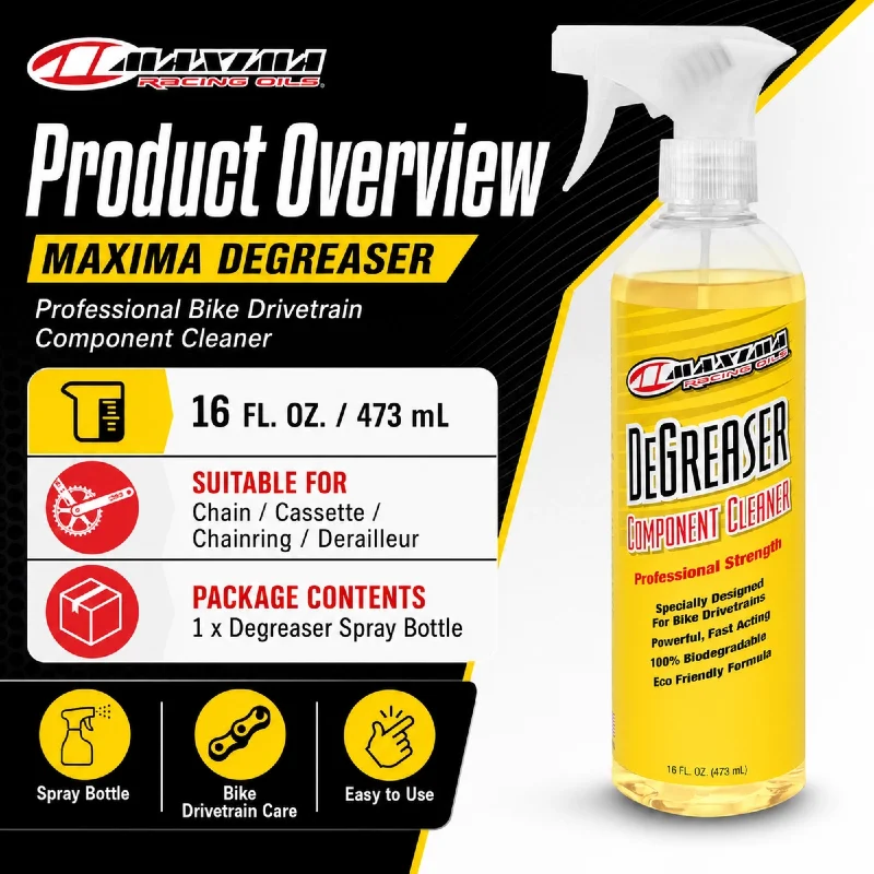 MAXIMA Degreaser Bike Chain Cleaner Bicycle Drivetrain Component Cleaner for Cassette Derailleur Grease Dirt Removal 473ML