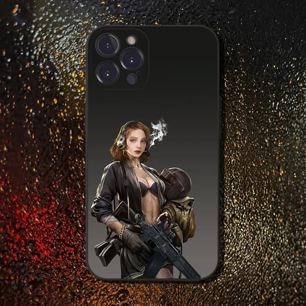 Casing Ponsel Game E-Escape From T-Tarkov untuk iPhone 16,15,14,13,12,11 Plus,Pro Max,XS,X,XR,SE,Mini,8,7, Sampul Hitam Silikon Lembut