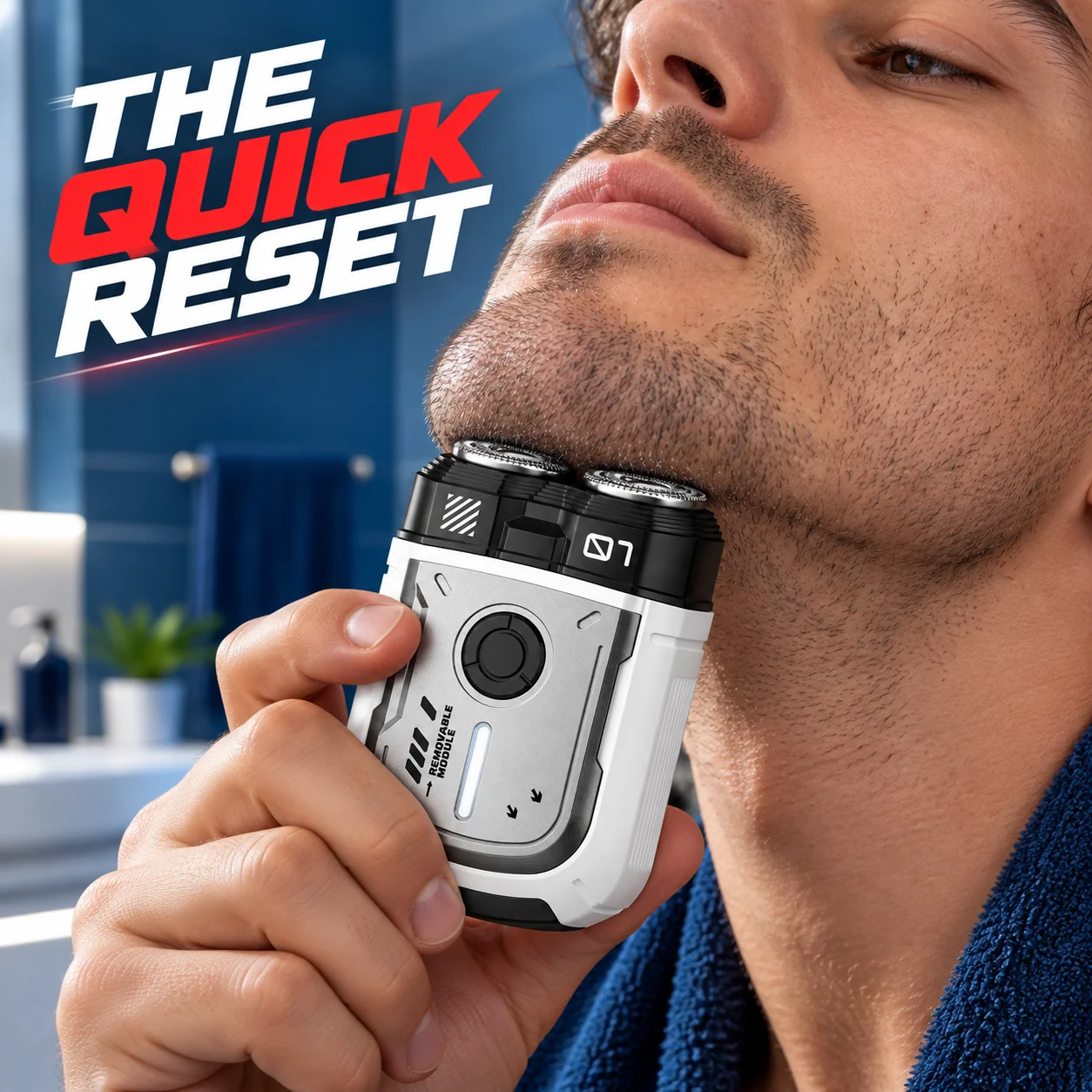 Electric Shaver for Men, Mecha Style Portable Rechargeable Razor, Cordless Face and Beard Shaving Machine for Home Travel