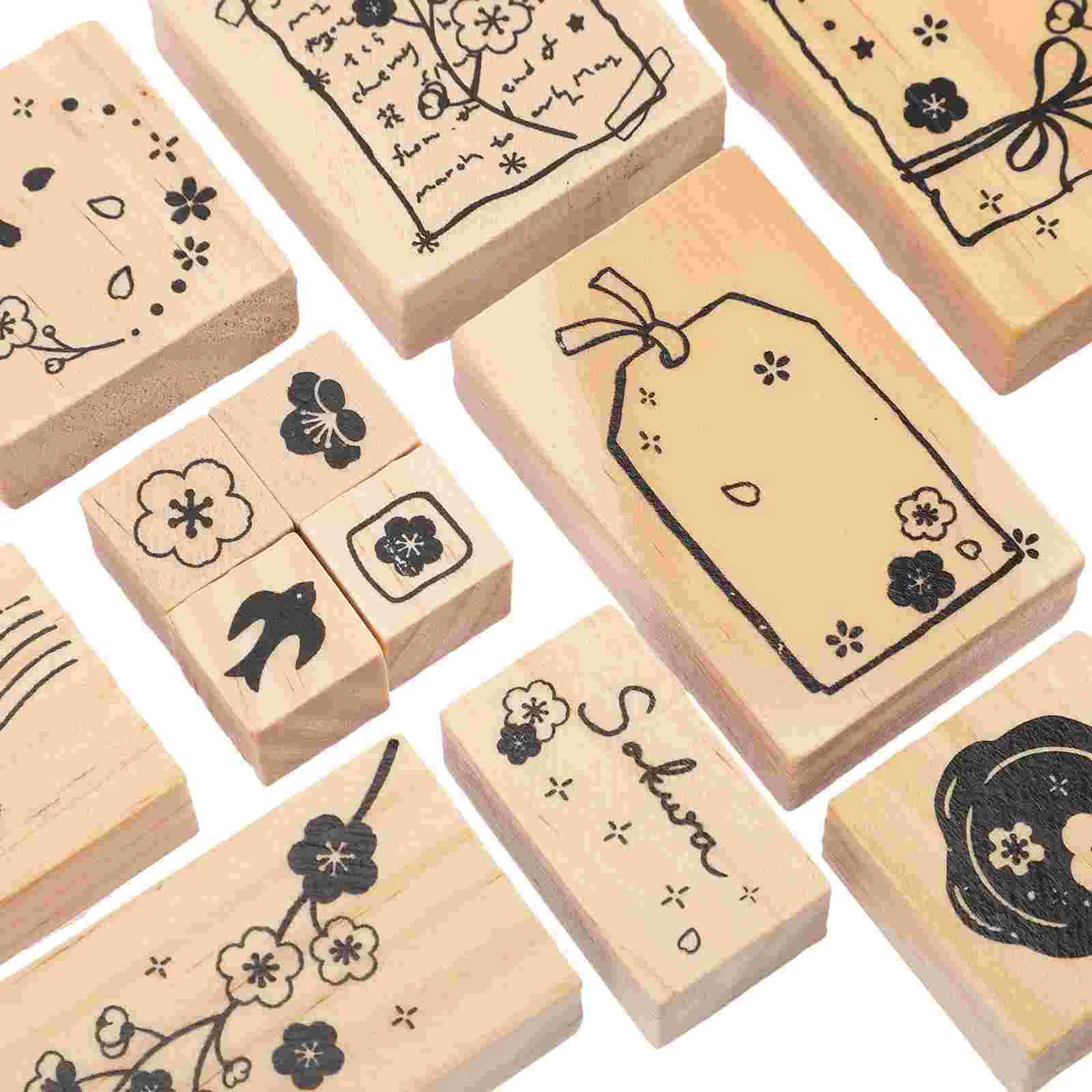 Vintage Decor Hand Stamp Flower Themed Stamps Die Account 165x12cm Party Supplies DIY Craft Elements Wooden Scrapbook Toddler