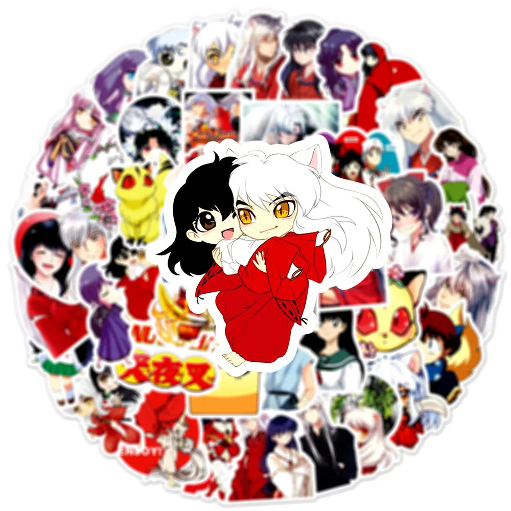 50Pcs Funny Anime Stickers Inuyasha Cartoon Decals Kikyō Graffiti DIY Suitcase Laptop Guitar Car Bike Skateboard Sticker - view 6