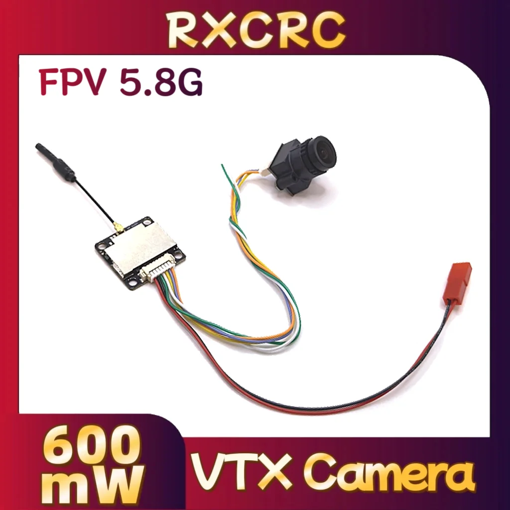 

RXC 5.8G 600mW VTX Transmitter 48CH Power Adjustable 1000TVL Camera 135°FOV 2.5mm lens for RC FPV Long Range Fixed-wing Drones.