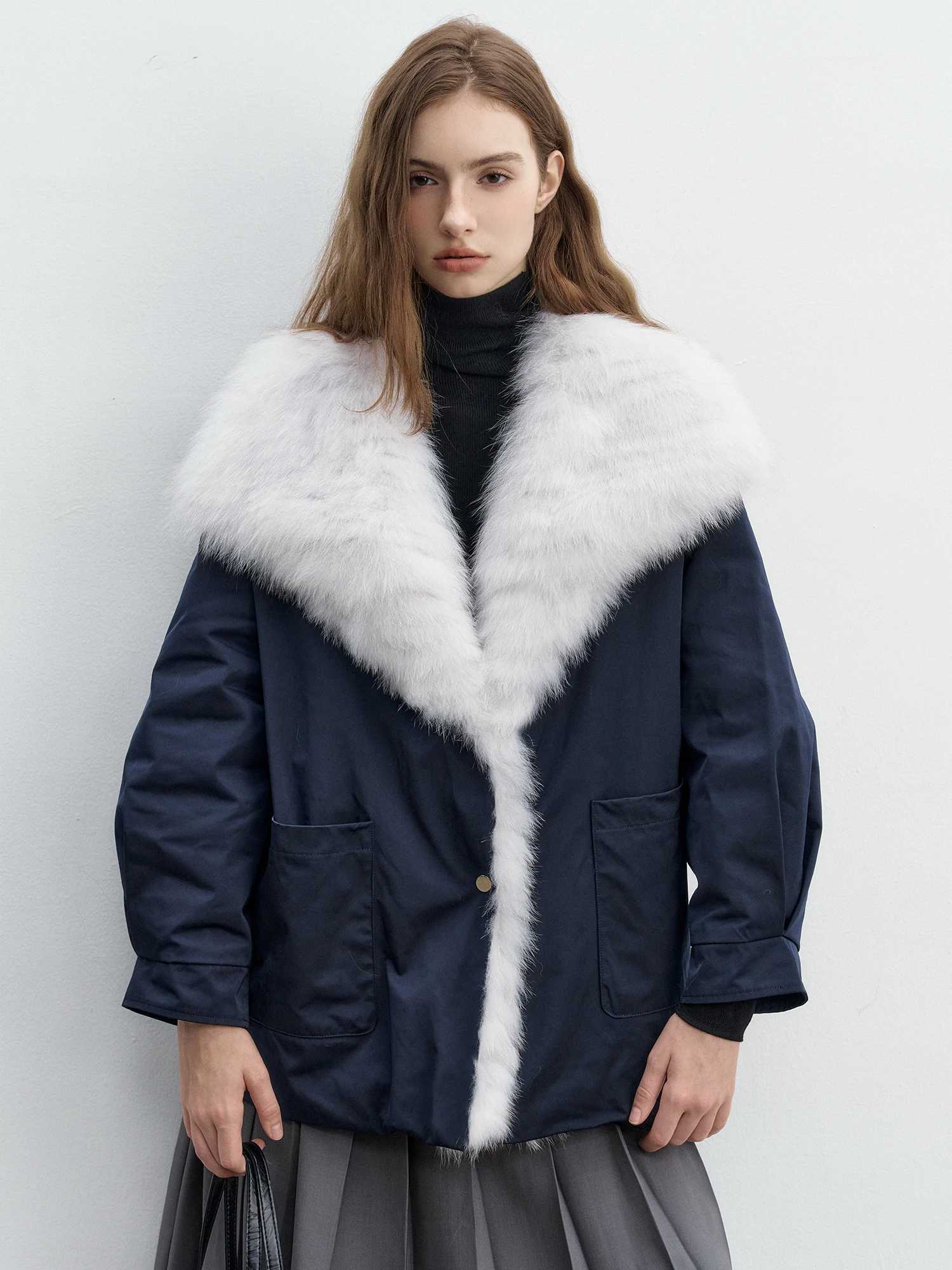 

Женская теплая пуховая парка ManMona средней длины с меховым воротником, отделкой из меха, из хлопковой ткани, с длинными рукавами, в корейском стиле, для повседневной носки