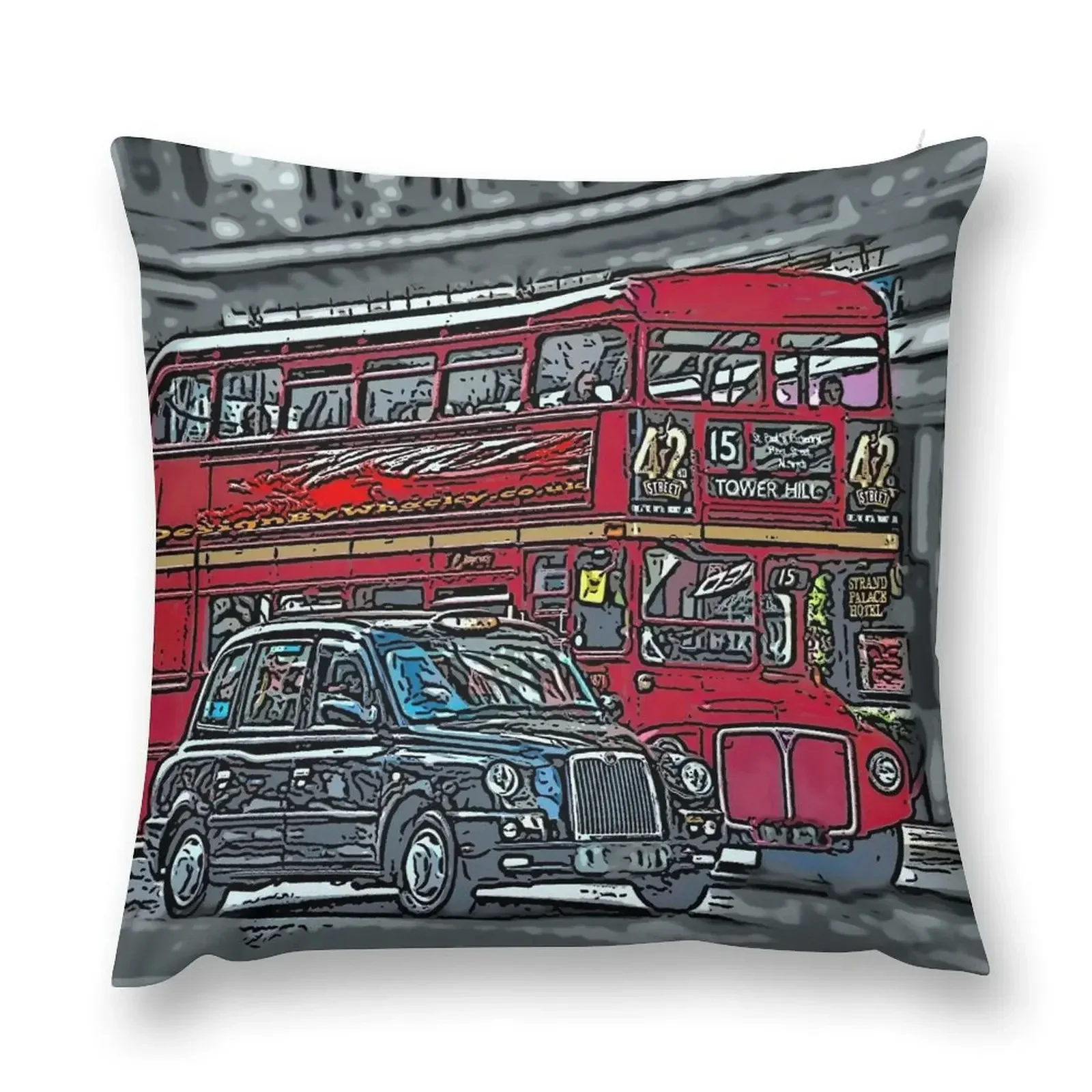 London Bus and Cab Throw Pillow Sofa Cushions Sofa Covers Pillow Cases Decorative Pillowcase pillow