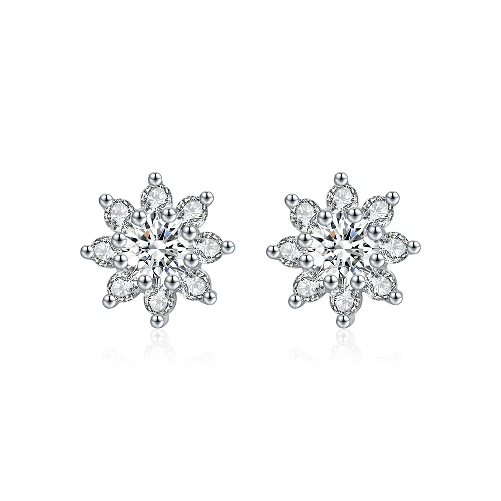 

Apexelle Brand Luxury Jewelry 925 Sterling Silver Earrings For Women Flowers Moissanite Stud Earrings Fashion Jewelry