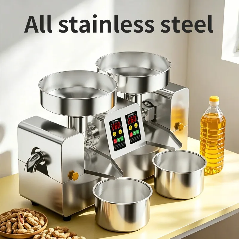 New Smart Automatic Oil Press Machine Stainless Steel Cold Hot Dual‑Press Oil Extractor For Home Commercial Nut Seeds Oil Making
