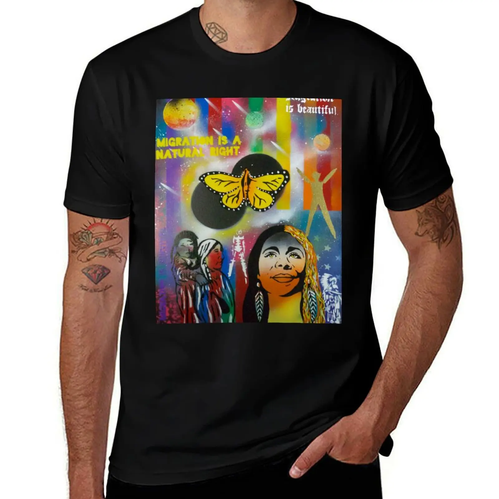 American Migration T-Shirt Anti-Fade Casual Tee Shirt T-Shirt