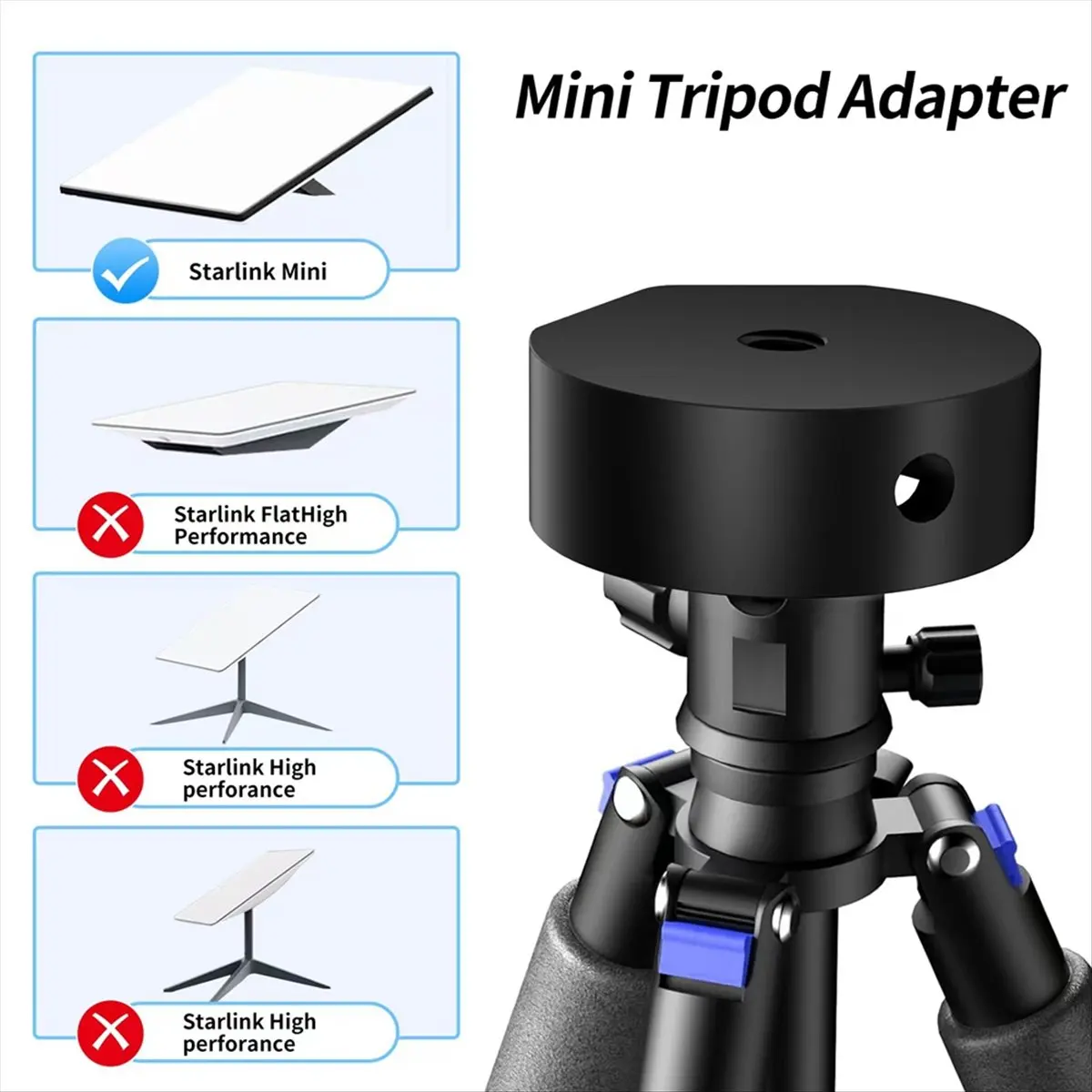 Non-Slip 1/4 Tripod Adapter for Mini, Anti-Loosening Threaded Aluminum Alloy Tripod Head Adapter Bracket