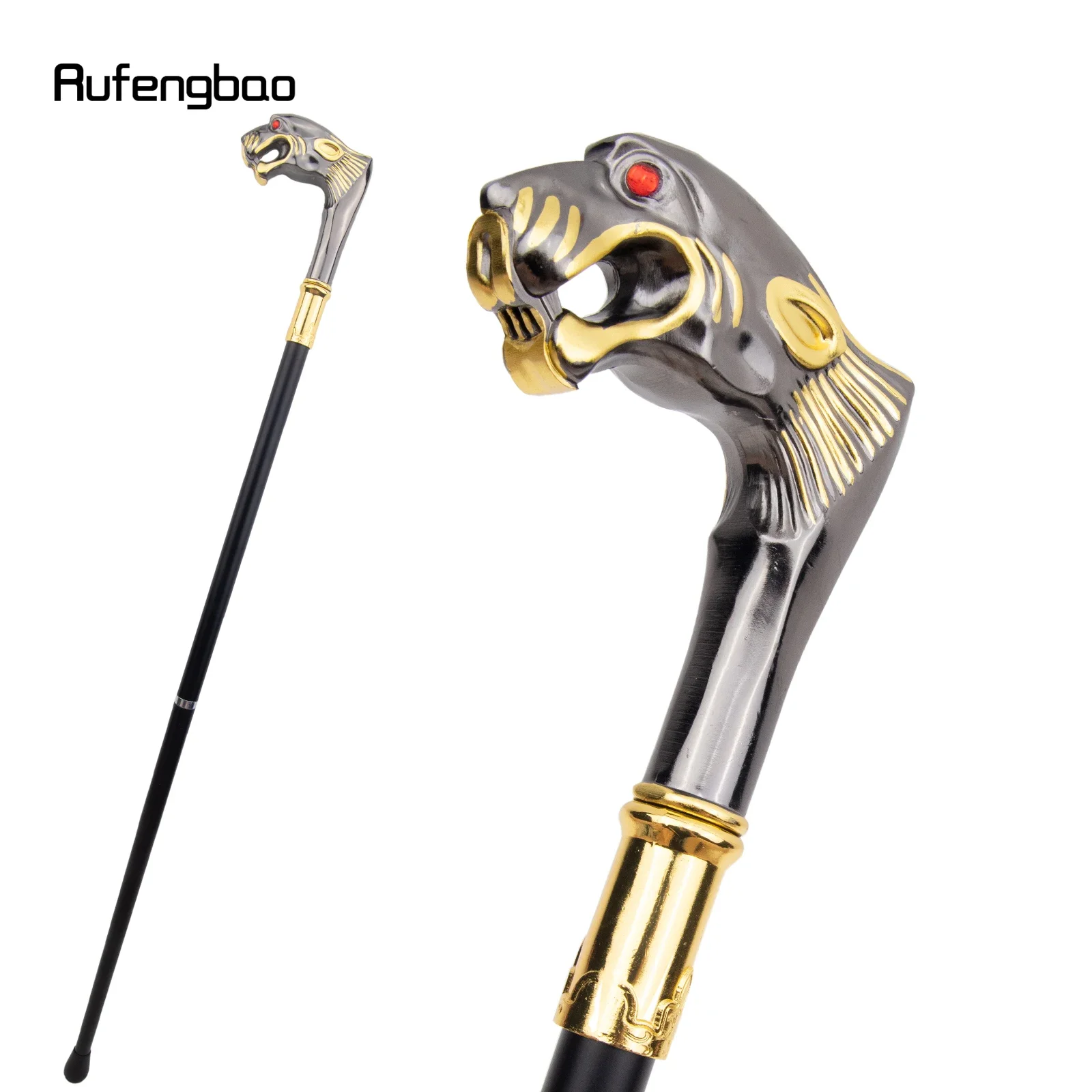 Golden Black Leopard Red Eye Decorative Stick  Decorative Cane For Halloween For Cosplay And Parties, For Cosplay & Party