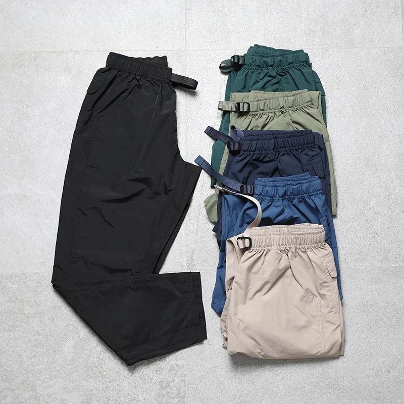 

Yamaichi Outdoor Casual Qui Dry Straight Leg Micro Cuffed Long Pants Multiple kets Leisure Polyester Fiber Spring Summer