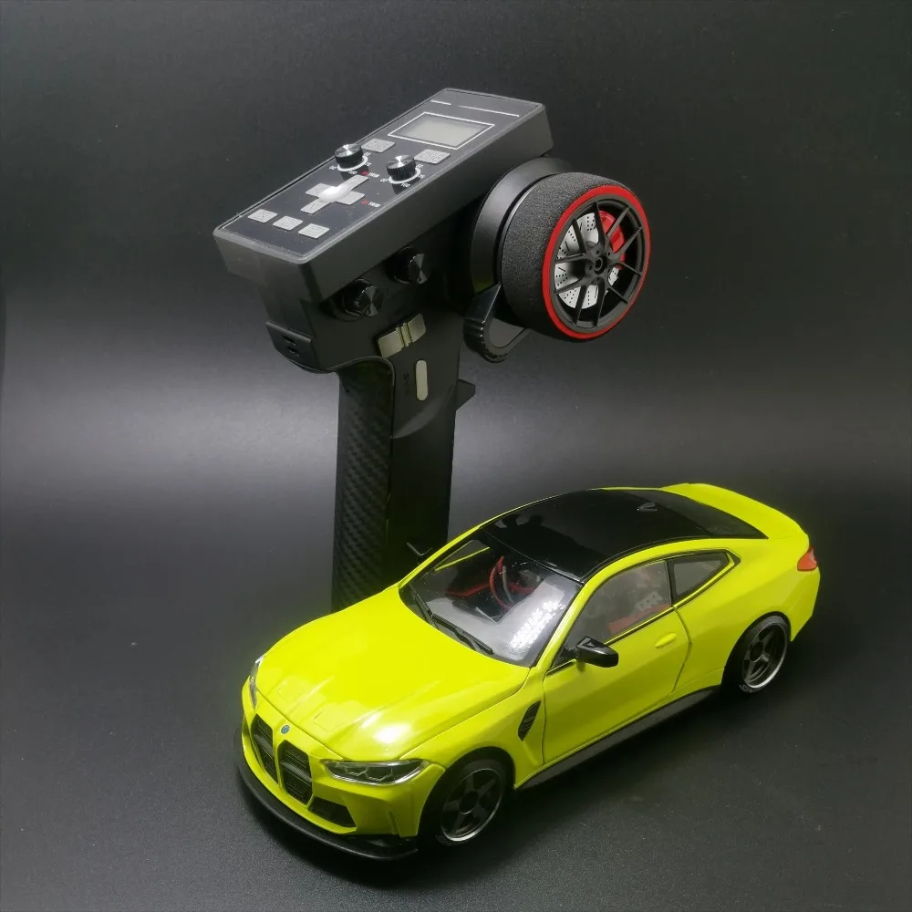 R35 Drift 1:24 Scale 4WD Electric Remote Control Car Metal Shell AWD Frame Professional Model High-Speed ​​Electric Toy Car