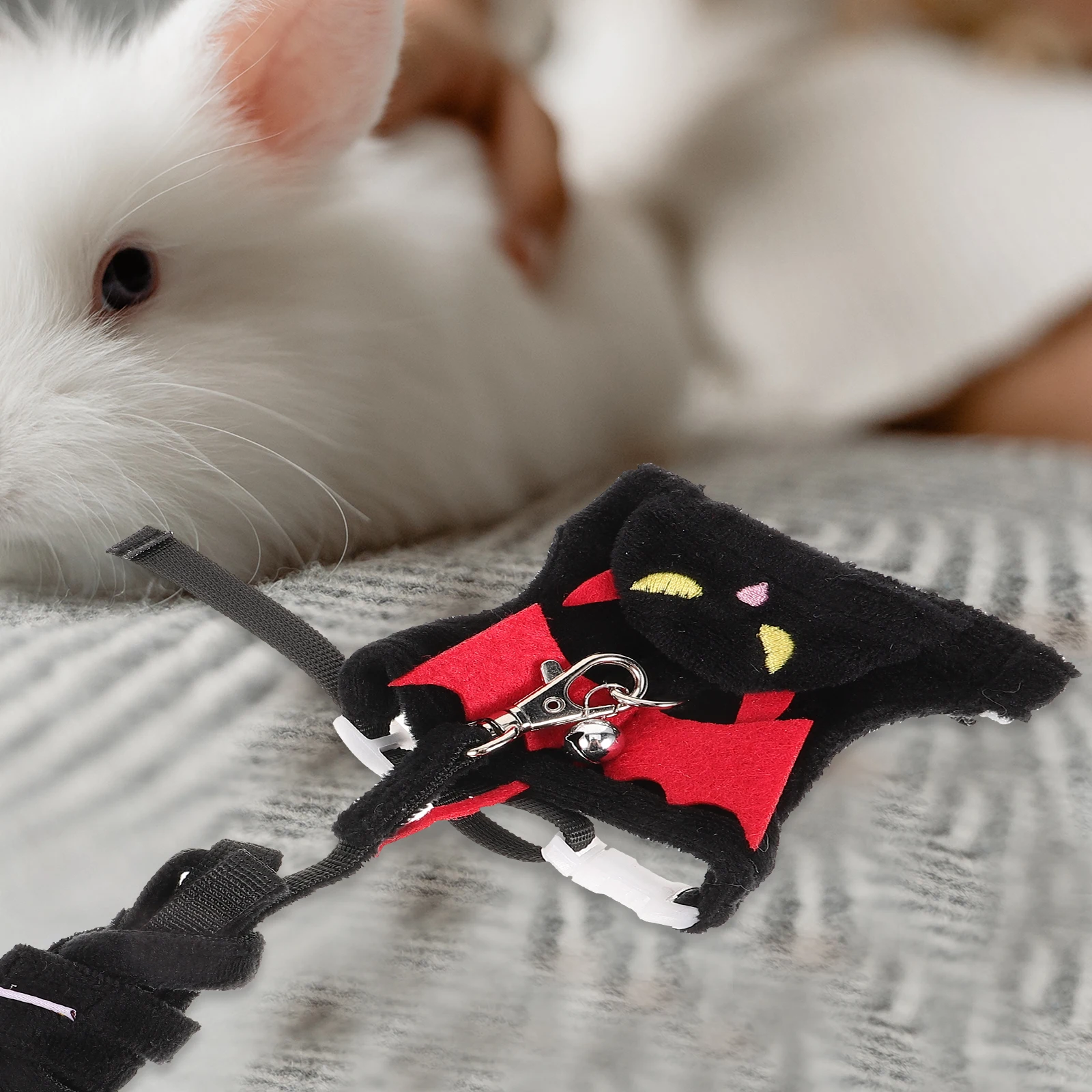 

Pet Harness Leash Set Small Pets Traction Rope Halloween Dark Night Black Adjustable Walking Rope Guinea Pig Harness Rabbit