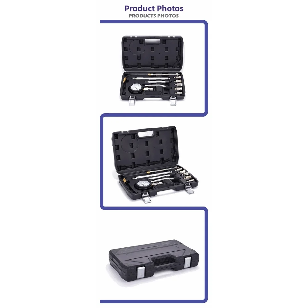 Cylinder Pressure Measurement Kit for Engine Compression Testing on For Motorcycle Car Truck and Marine Engines
