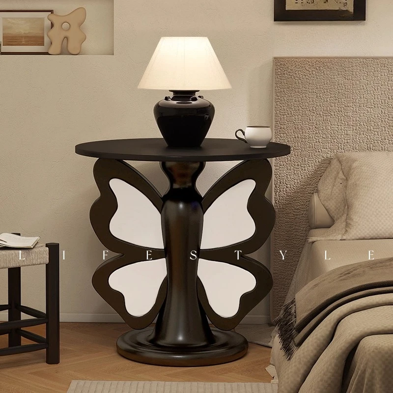 

Butterfly Flip Bedside Table, Modern Minimalist Resin Corner Stand, Small Apartment Vintage Sofa Side Table, Multi-Function