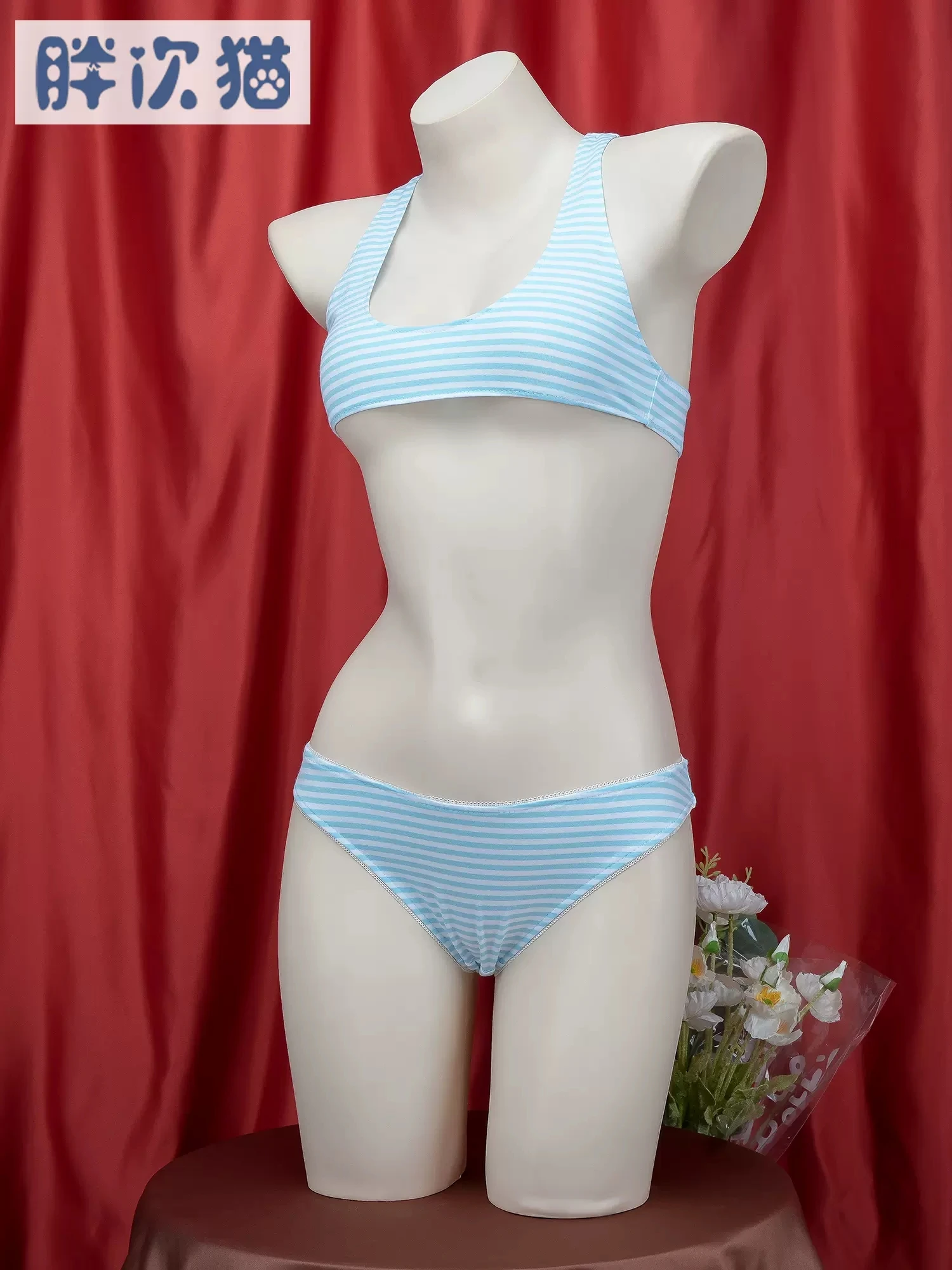 سترات صغيرة مخططة بثلاث نقاط ، أطقم ملابس داخلية يابانية ، زي تنكري للمدرسة ، زي موحد للبنات ، نمط بيكيني