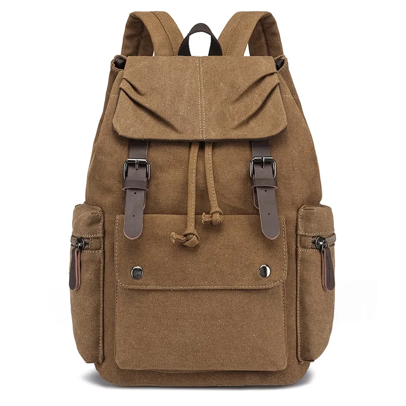 Style Large Capacity Retro Laptop Backpack Men's Business Wear-resistant Waterproof Double Shoulder Bag Travel Leisure Teenagers