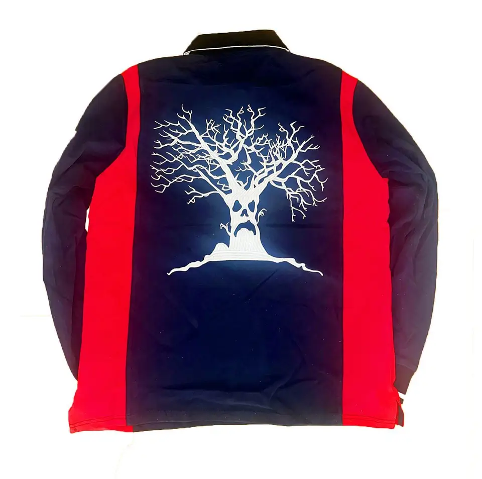 Haunted Mound America Camisa polo de manga comprida Y2k casual