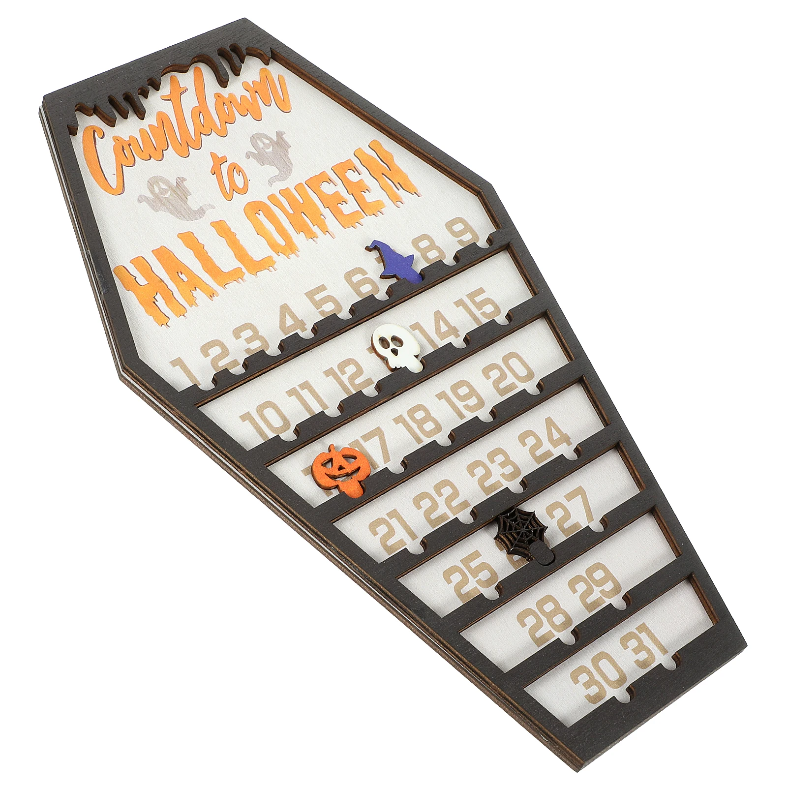 

Halloween Countdown Sign 30x20cm Wood Advent Calendar Children Countdown Decor Supplies Coffin Calendar Halloween Party