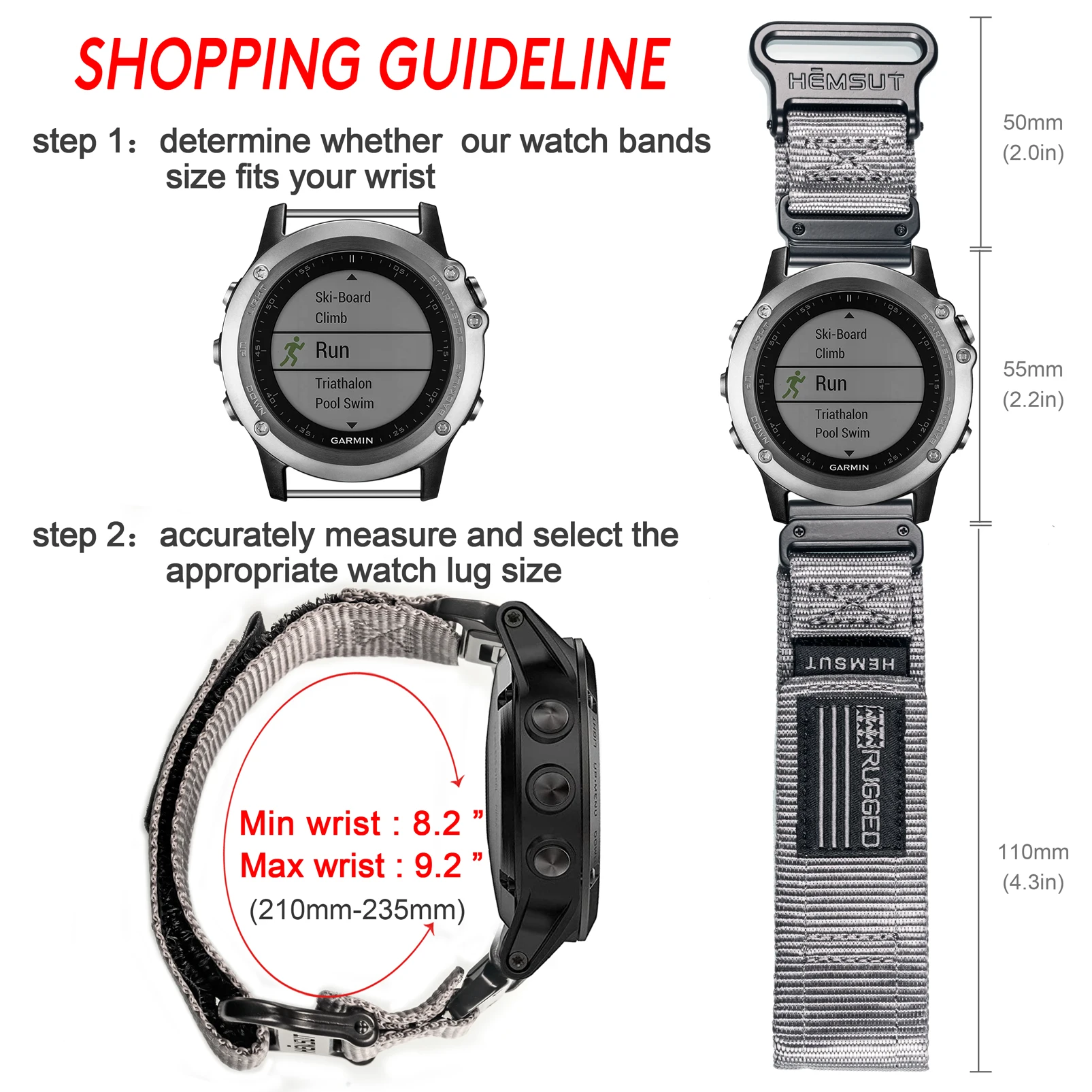 Kompatybilny z paskiem do zegarka Garmin, dla f 스nix/Forerunner/Vivoactive/Approach/MARQ/quatix/D2 Series Tough Replacement Band dla mężczyzn