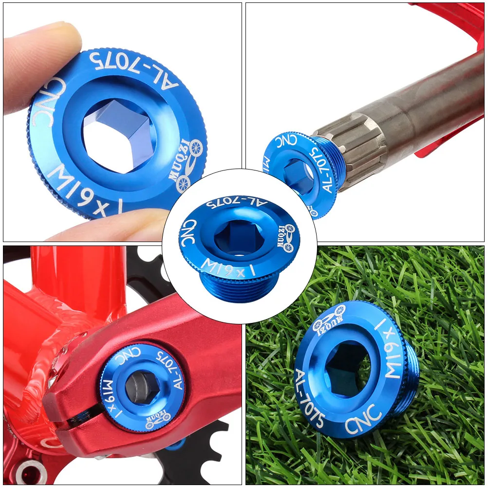 

2 Pcs Crank Cover Bike Bolts Crankset Screws Nuts Oval Fixing Aluminum Alloy Mountain