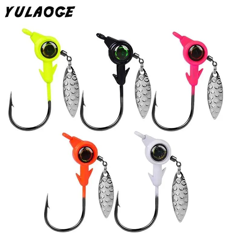 Jig Head Ojo Grande con lentejuelas para lubina – Cabeza plomada y vinilo - imagen 5