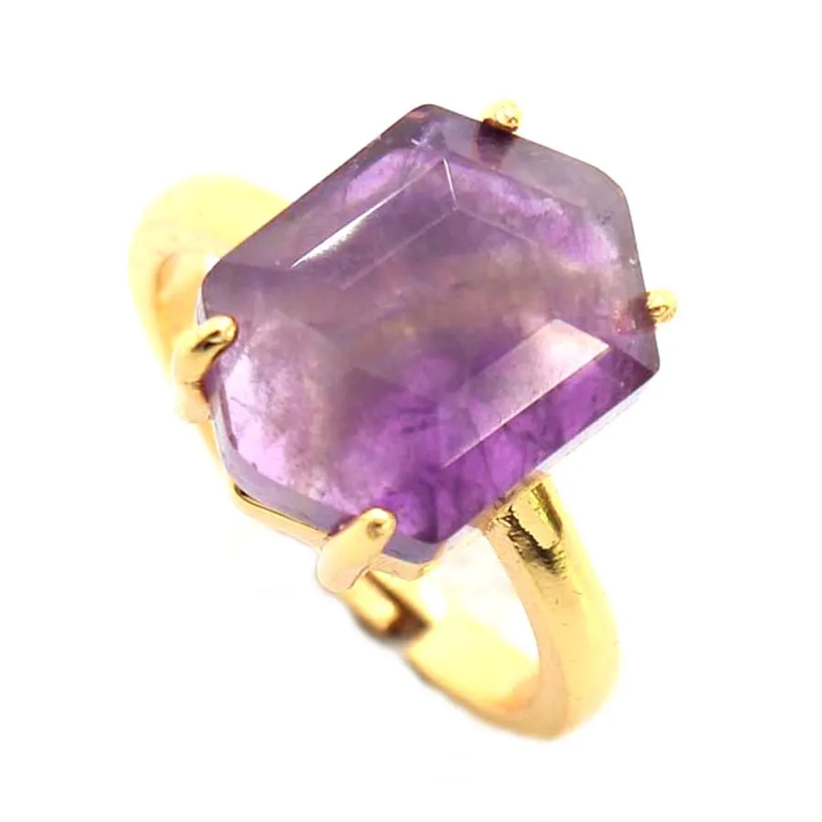 Charms Natural Healing Crystal Stone Rings For Women Amethyst Rose Quartz Lapis Lazuli Choice Men Adjustable Finger Ring Jewelry
