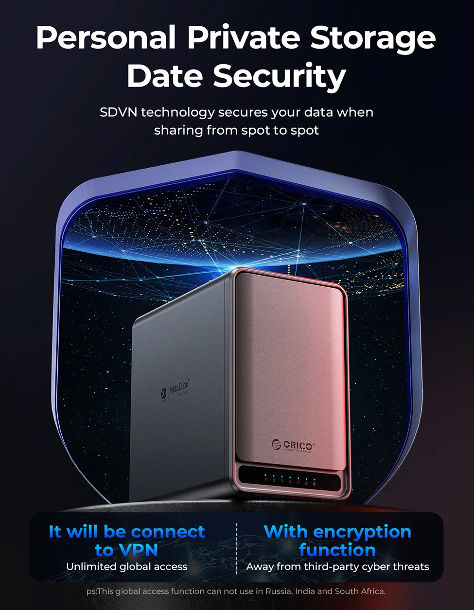 ORICO 2/5 Bay NAS Server Attached Storage Home Cloud Network System RAID 2.5/3.5"SATA Hard Disk Enclosure SSD HDD External Case