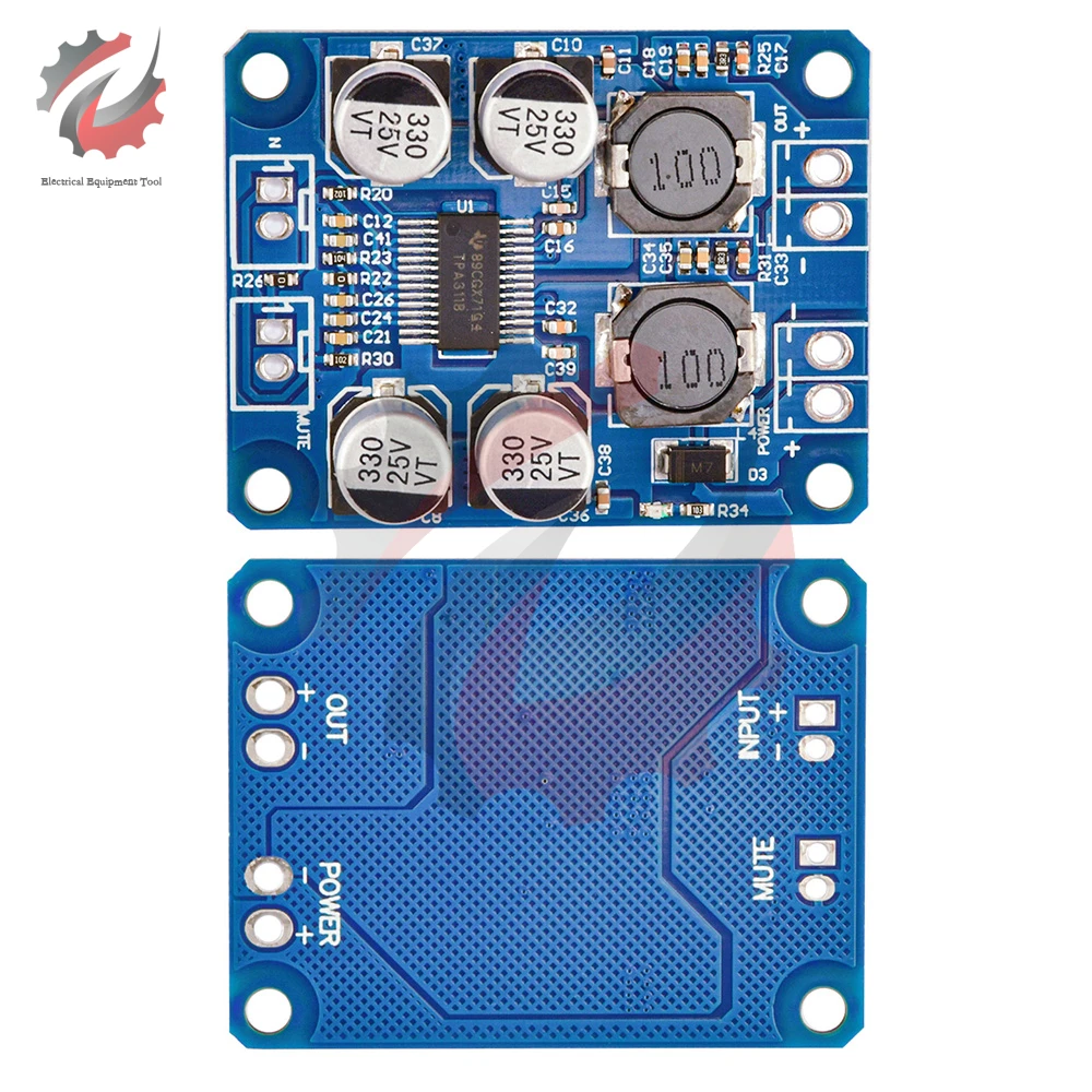 Tpa3118d2 4-8ohm mono áudio que recebe a placa do amplificador de potência módulo de placa do amplificador de potência digital 30w alto-falante dc 12v-24v