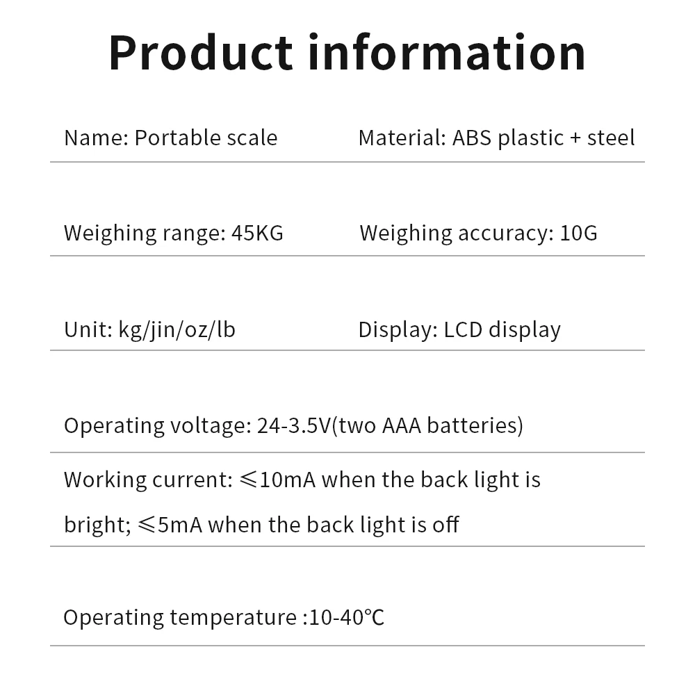 MINI ขนาดแขวน 45 กก./10g แบบพกพาอิเล็กทรอนิกส์เครื่องชั่งน้ําหนัก LCD กระเป๋าเดินทาง Kg ปอนด์ Oz Jin น้ําหนักเครื่องมือสําหรับฟาร์มตกปลา