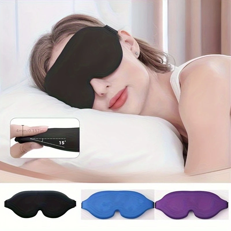 3D three-dimensional eye socket sleep blindfold, zero-pressure eye protection patch, soft and comfortable, helping deep sleep and yoga relaxation; adjustable straps, suitable for various head circumferences, suitable for deep sleep, lunch break, travel view 2