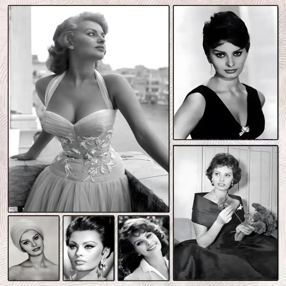 

Star S-sophia Loren Painting Calligraphy HD Canvas Painting Wall Art Decor for Home Office Living Room Bedroom Gift