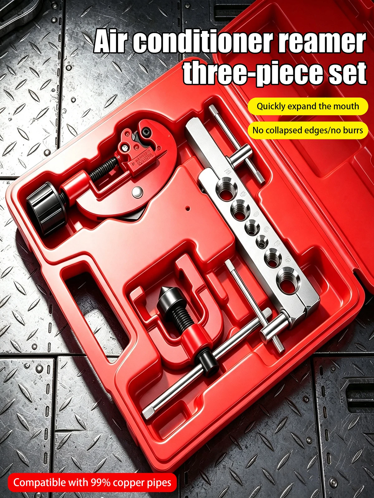 3Pcs Tube Flaring Tool Set Multi-functional Copper Pipe Expander Universal Motorcycle Auto AC Fridge Repair Hand Tools