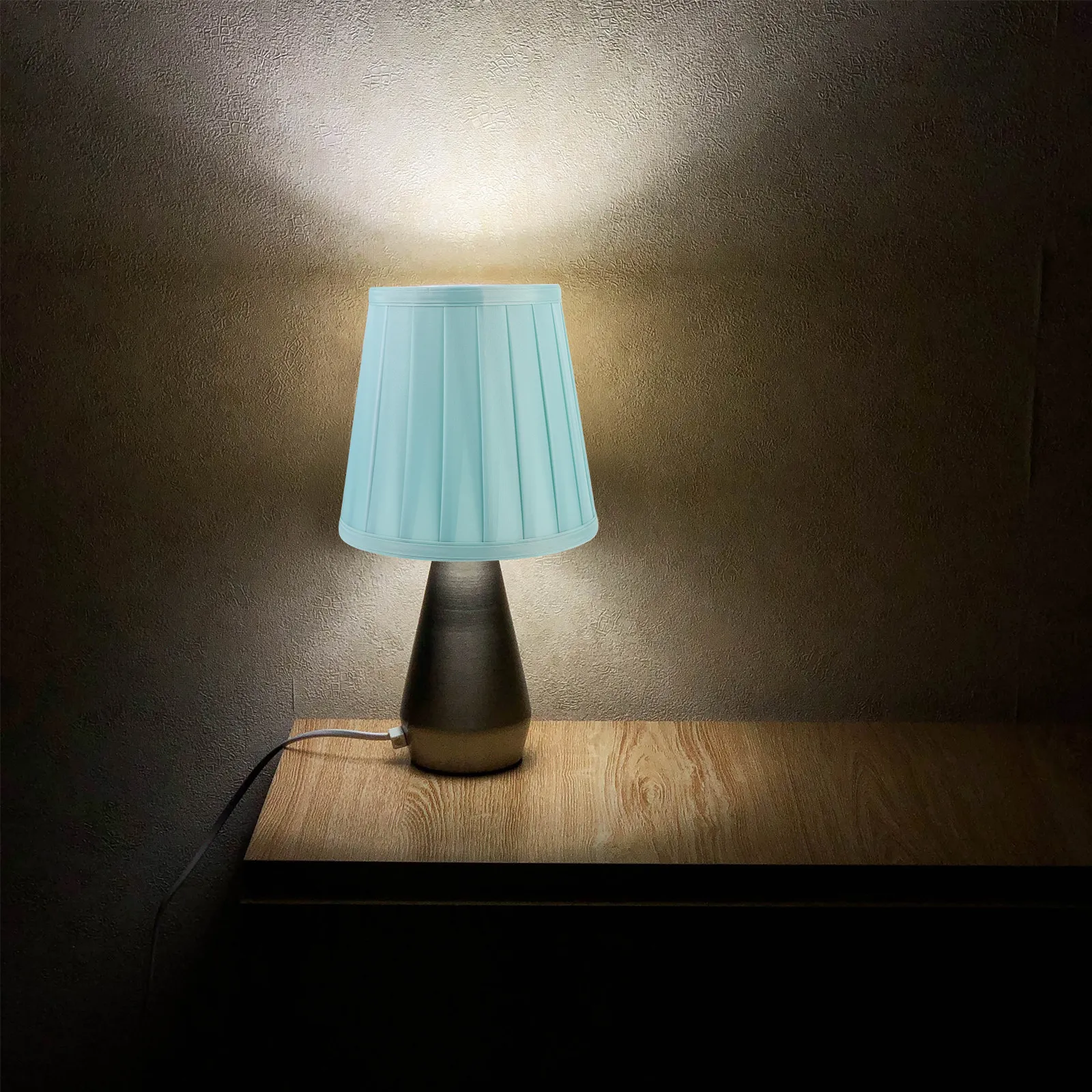 Replacement Pleated Fabric Lampshade for Table Desk Bedside Lamps Softens Light Reduces Eye Strain Home Decorative Light Cover