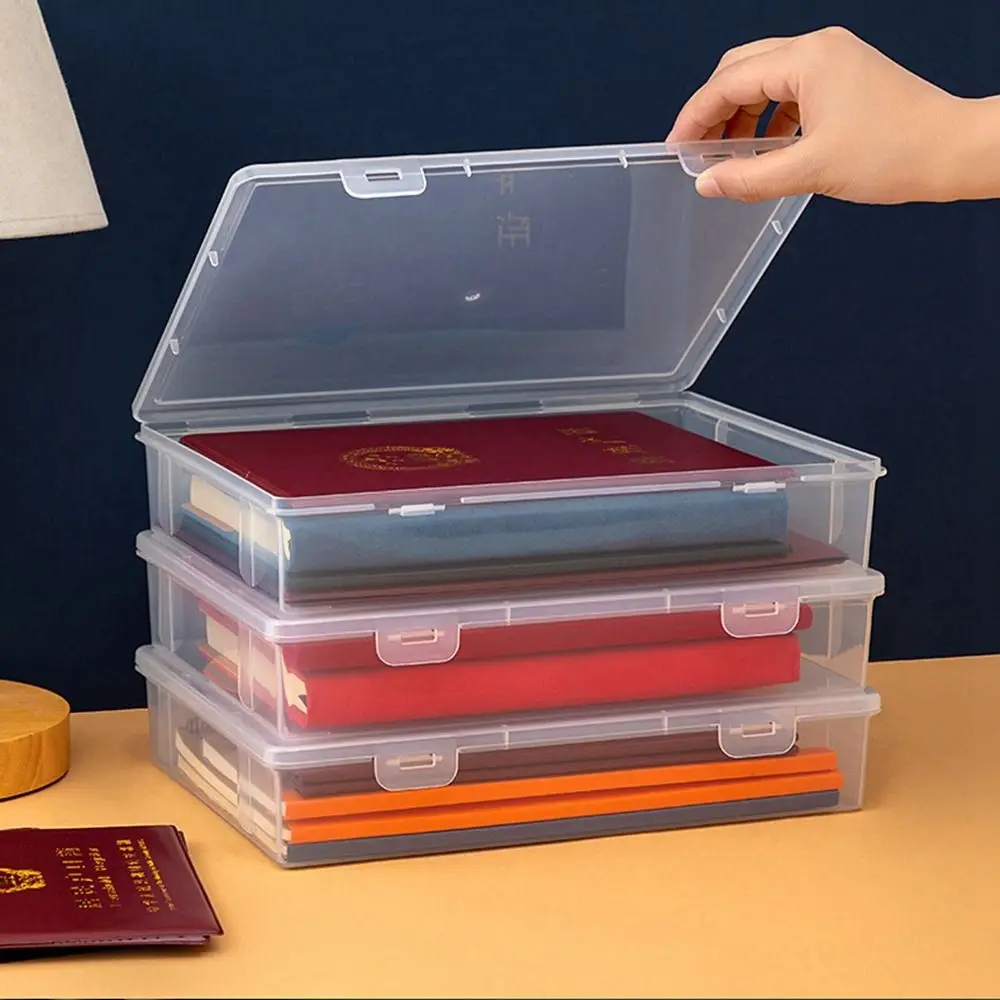 

Plastic Transparent Moisture-Proof Paper Sorting Wear-resistant File Box Storage Box Desktop Organizer Document Case