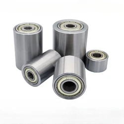 Metal Roller with Dual Bearings for Durability - Replacement Idler Wheel for Belt Sanders with Iron Pulley Passive Wheel flat