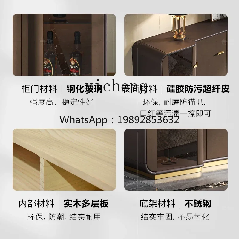 H9-light luxury dining side cabinet Italian restaurant locker household marble high-end entrance cabinet