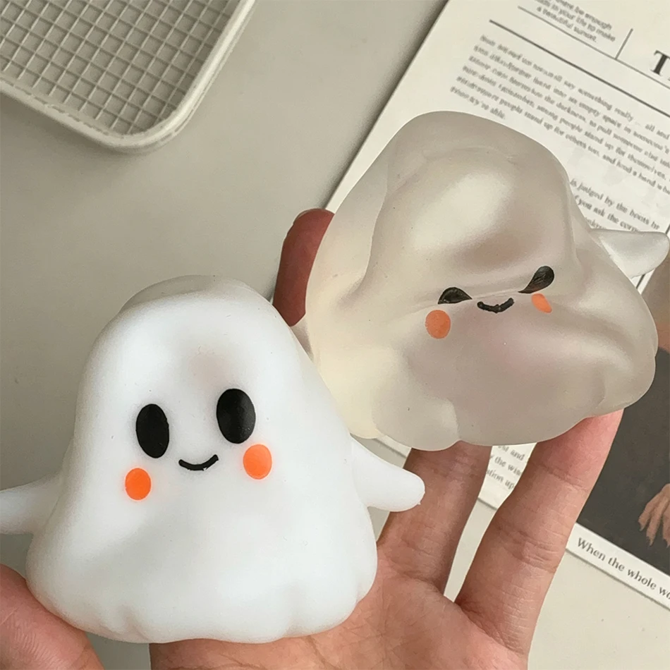 Halloween Coconut Oil Cute Squishy Pumpkin Ghost Slow Rebound Soft Stress Relief Squeeze Toy Halloween Gift Desktop Ornament
