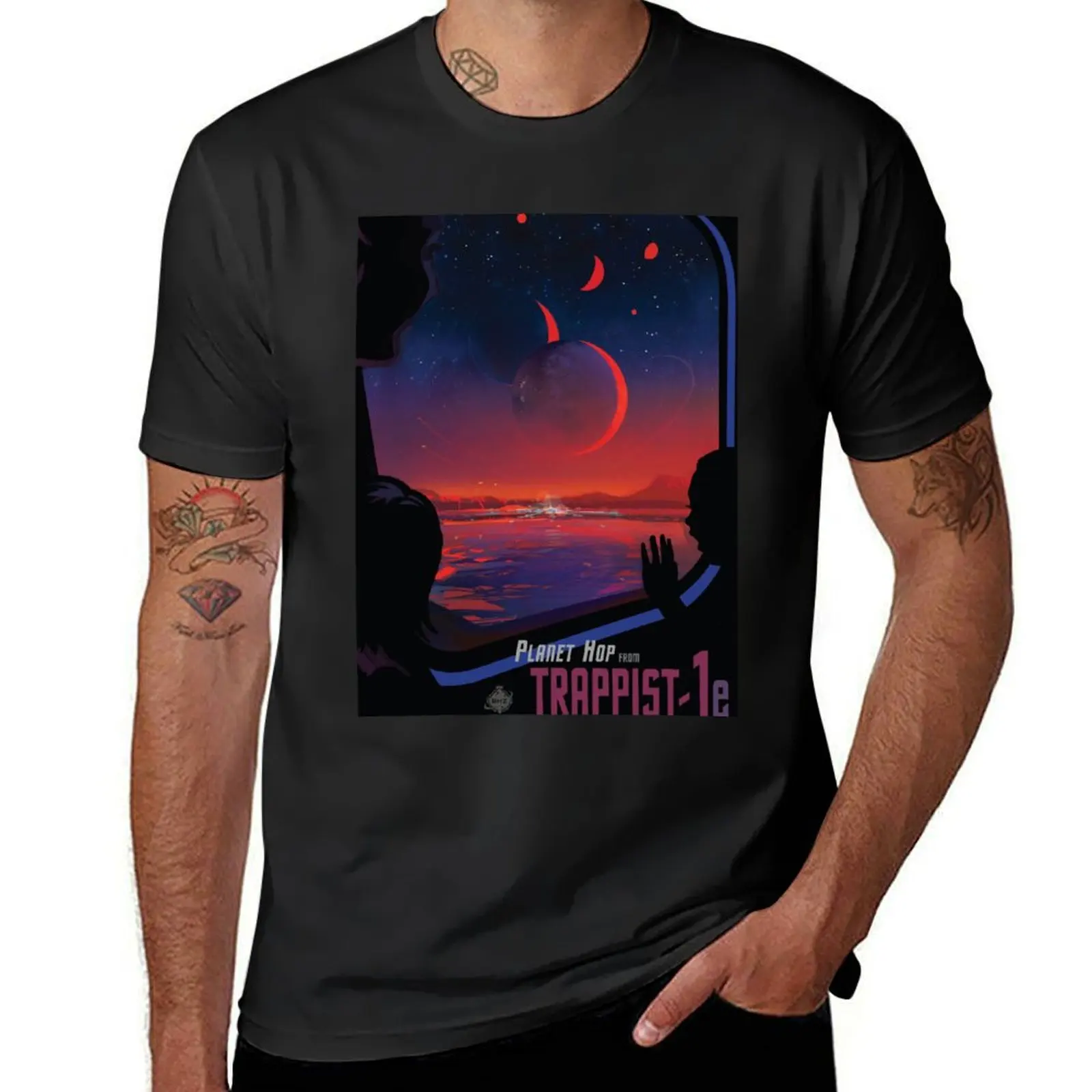 

Trappist 1 -- Space Travel Poster T-Shirt oversized anime black t-shirts for men