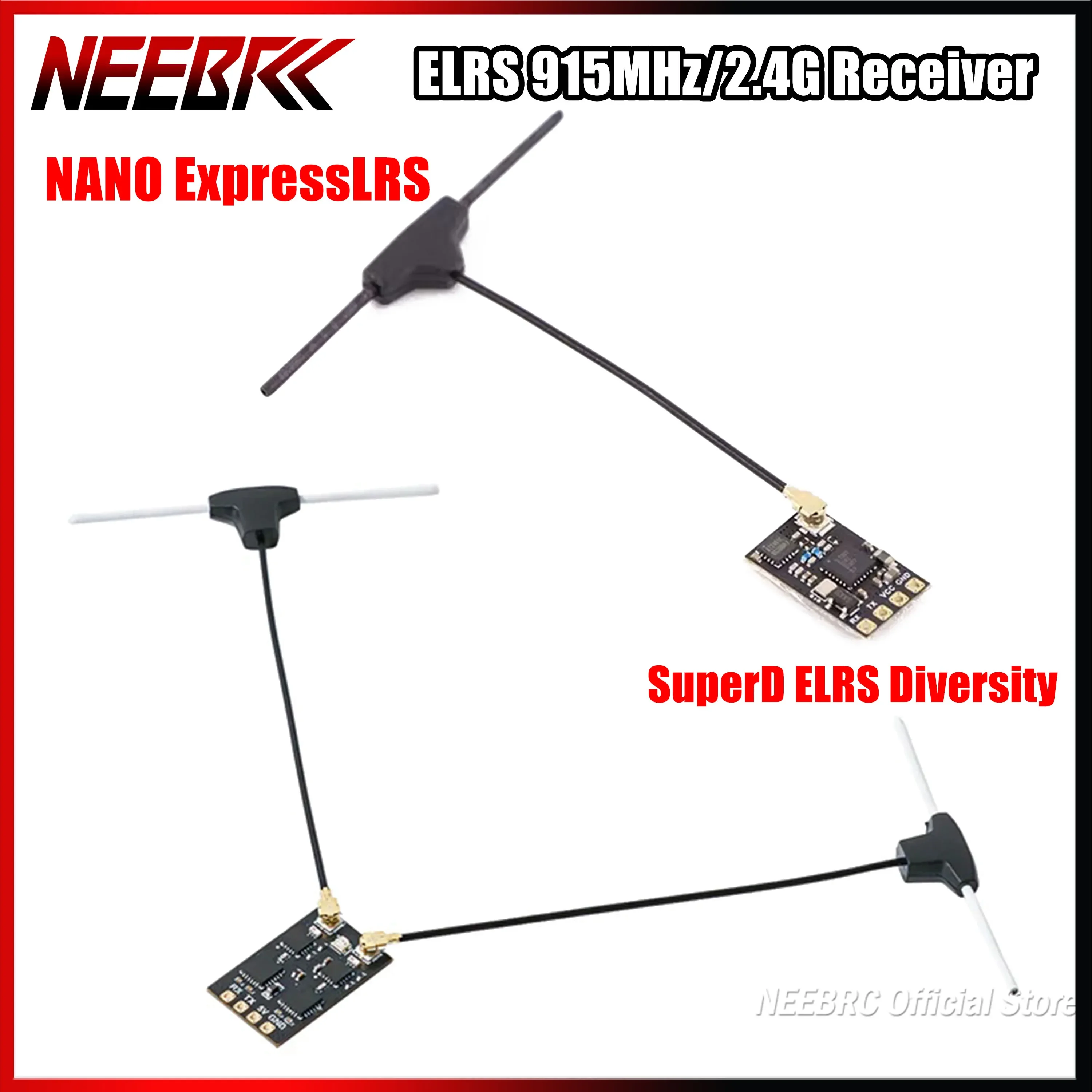 

NEEBRC ELRS 915MHz/2.4G NANO SuperD ExpressLRS Receiver T Type Antenna Upgrade for RC FPV Freestyle Drone Model Part Transmitter