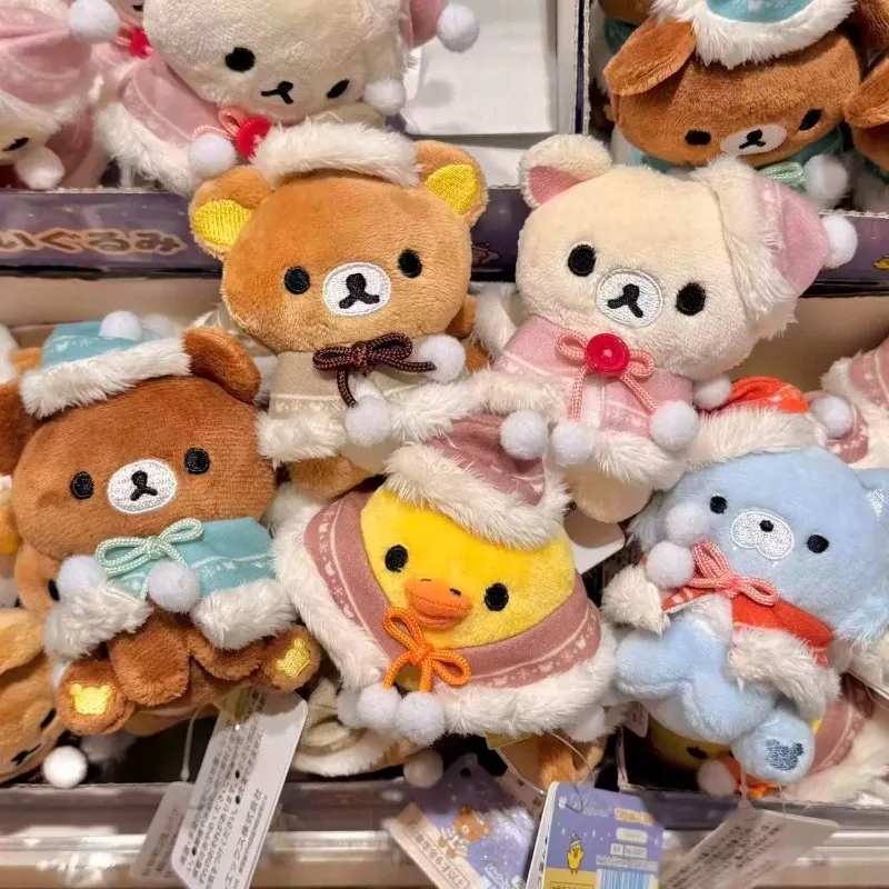 NEW Winter Rilakkuma Chairoikoguma Shawl Plush Doll Ornament lovely Cloak Doll Cartoon bear Yellow Chick Stuffed Plushies  Toy