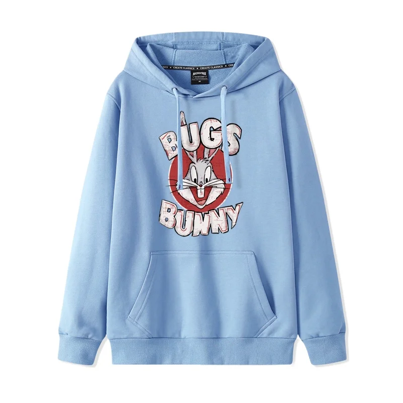 Maglione femminile americano retrò cartone animato Bugs Bunny maglione con cappuccio coppia femminile 2024 nuovo cappotto primaverile e autunnale