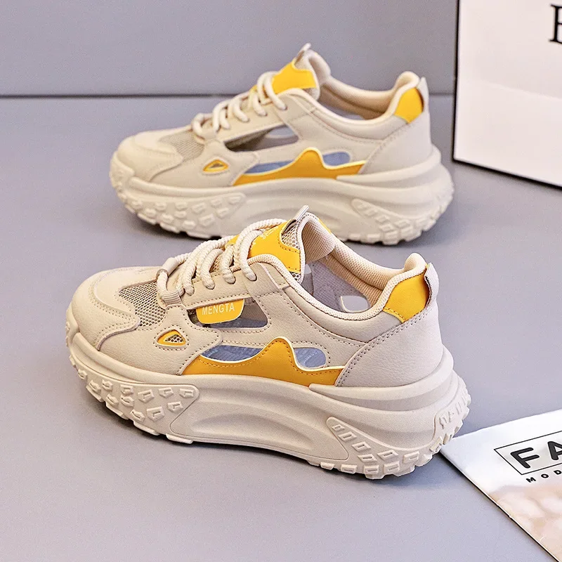 

Женская обувь, сетчатая обувь, тонкие кроссовки с дышащей сеткой, летняя обувь, повседневные сандалии на толстой подошве, Zapatillas Mujer