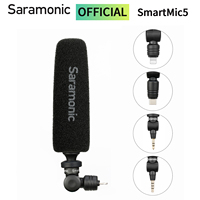 Saramonic SmartMic5 Mini Condenser Plug and Play Microphone for iPhone Android PC Computer DSLR Cameras Streaming YouTube Vlog