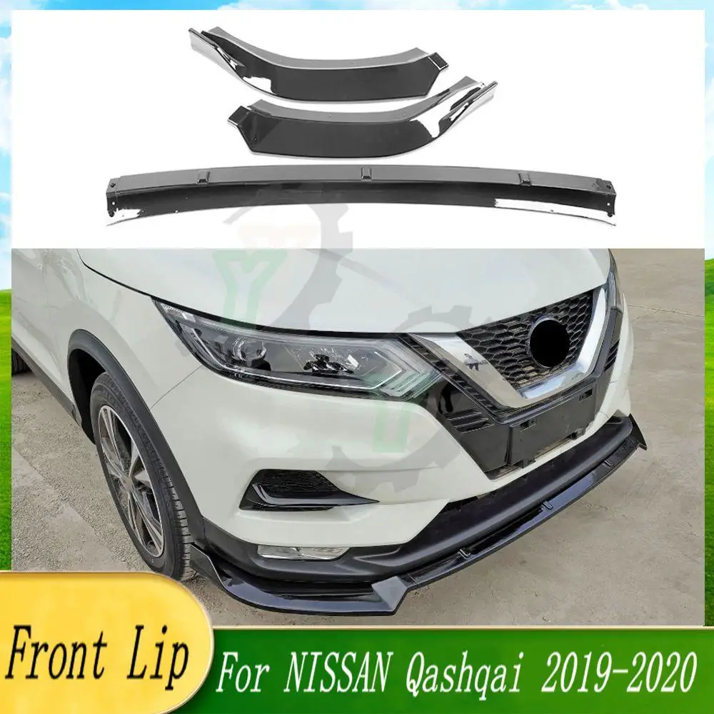 

3PCS Car Front Bumper Lip Spoiler Splitter Diffuser Detachable Body Kit Cover Guard For NISSAN For Qashqai 2019-2020